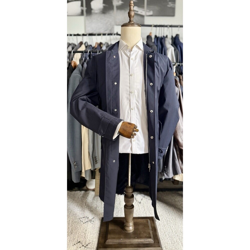 NEW Incredible Wool/Silk Blend Navy Blue Cesare Attolini Overcoat 46R US/56R IT
